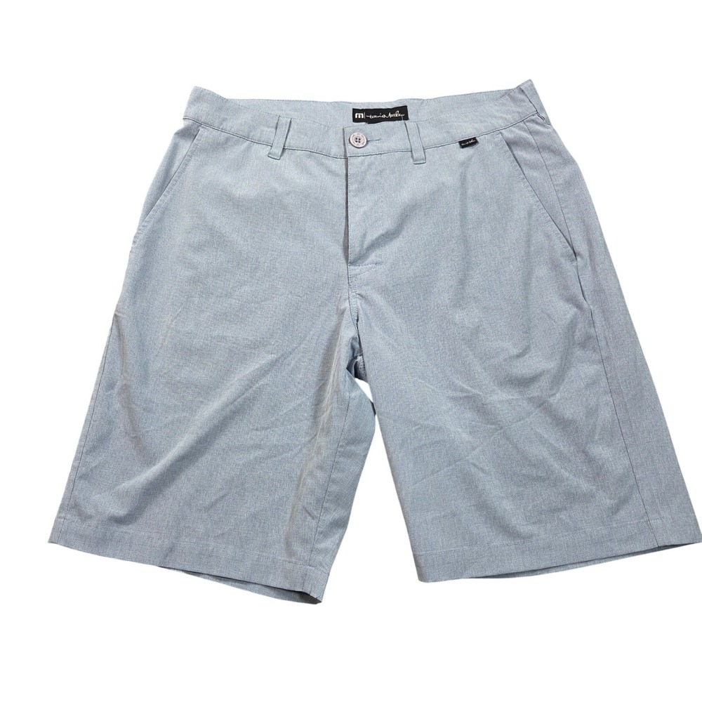 TravisMathew Golf Shorts Mens 32 Blue Heathered Performance Stretch